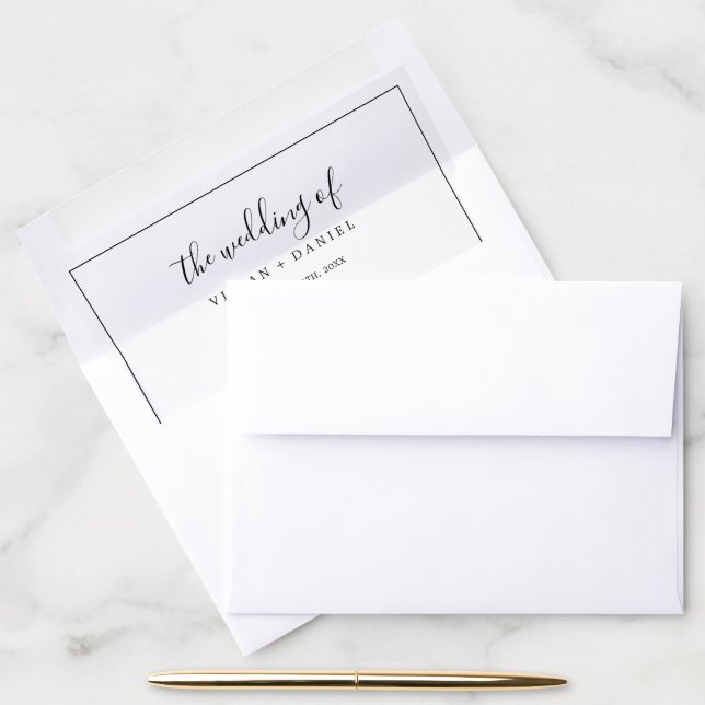 Minimalist Wedding Envelope Liner (Desk)