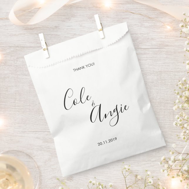 Minimalist Wedding  Favor Bag (Clipped)