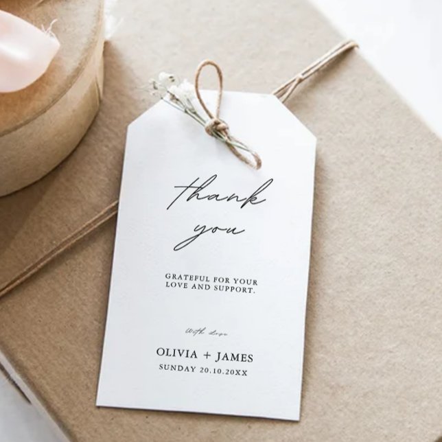 Minimalist Wedding Favor Tag Template, (Minimalist Wedding Favor Tag Template,)
