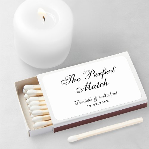 Minimalist Wedding Favors Black and White Simple Matchboxes
