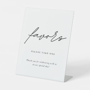Minimalist Wedding Favors Pedestal Sign