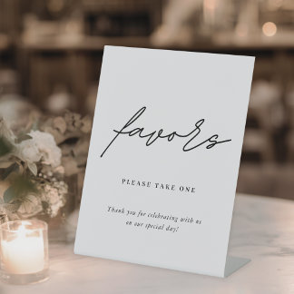 Minimalist Wedding Favors Pedestal Sign