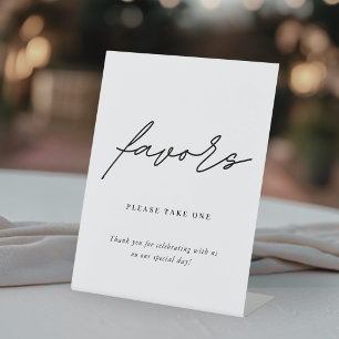Minimalist Wedding Favors Pedestal Sign