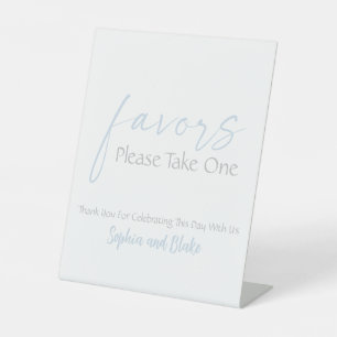 Minimalist Wedding Favors Pedestal Sign