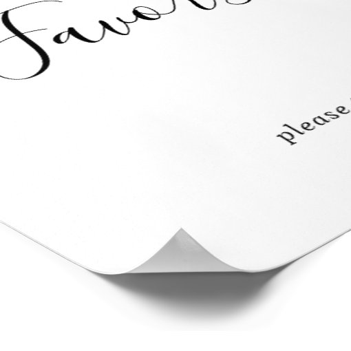 Minimalist Wedding Favors Sign Zazzle