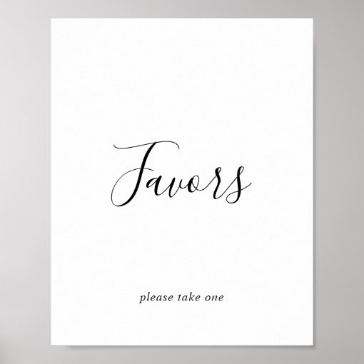 Minimalist Wedding Favors Sign Zazzle