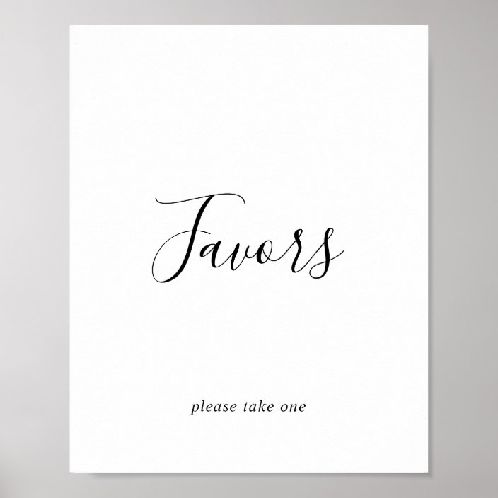 Minimalist Wedding Favors Sign