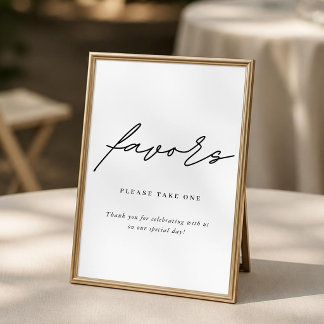 Minimalist Wedding Favors Sign Poster