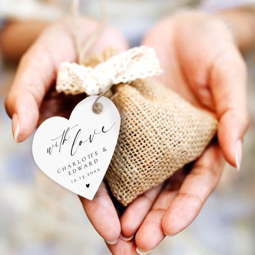 Minimalist Wedding Favors Tags Black and White