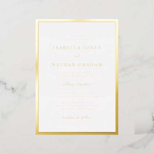 Minimalist Wedding Foil All In One Invitation Foil Invitation