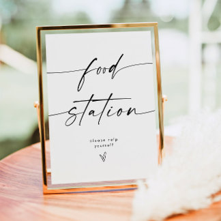 Minimalist Wedding Food Station Sign