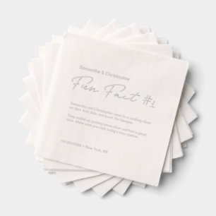 Minimalist wedding fun fact Custom Silver Foil Napkins