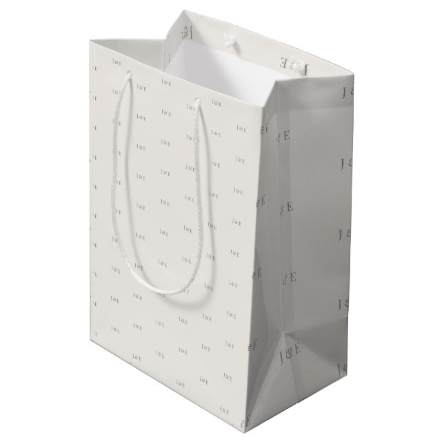 Minimalist Wedding Gift Bag | Warm Ivory (Back Angled)