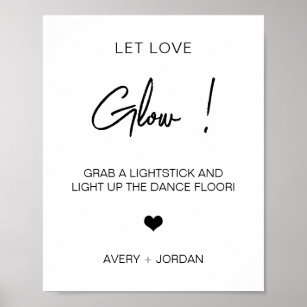 Modern Let Love Glow Sign Glow Stick Sign Elegant Wedding 