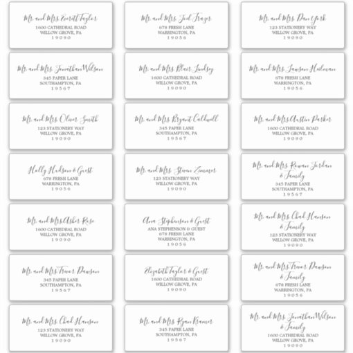 Minimalist Wedding Guest Address Labels | Zazzle