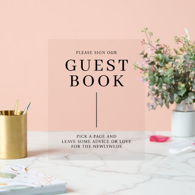 Minimalist Wedding Guest Book Acrylic Sign (Wedding)