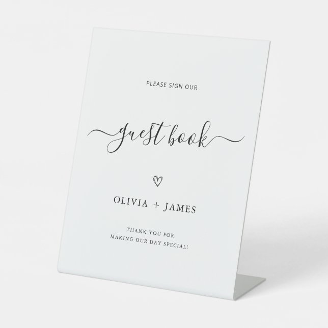 Minimalist Wedding Guest Book Sign Template (Front)