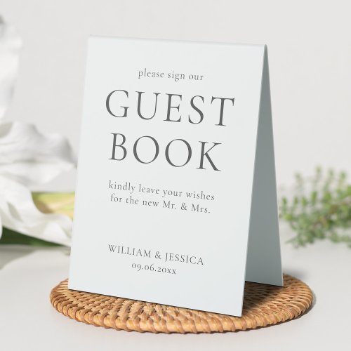 Minimalist Wedding Guest Book Table Tent Sign