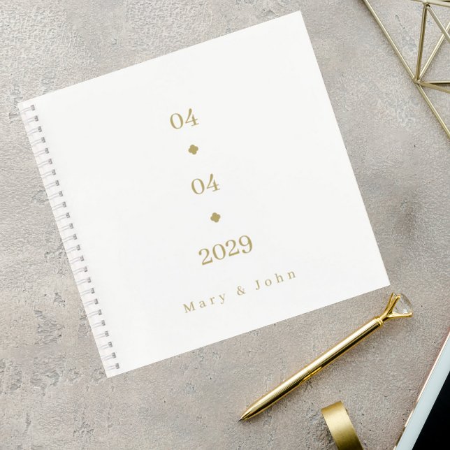 Minimalist Wedding Guest Book with Gold Lettering (Creator Uploaded)