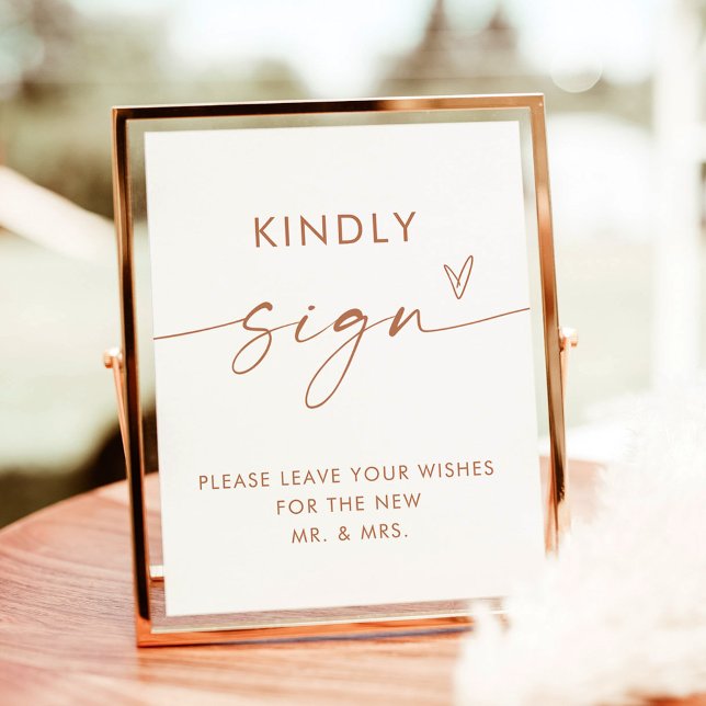 Minimalist Wedding Guestbook Sign Boho Terracotta  (Creator Uploaded)