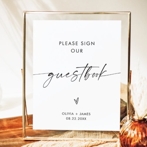 Minimalist Wedding Guestbook Sign Guest Book Sign