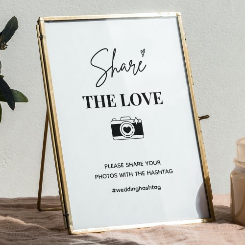 Minimalist Wedding Hashtag  Capture The Love Sign