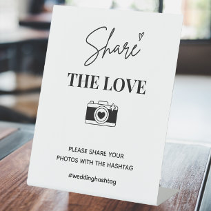 Minimalist Wedding Hashtag   Share The Love Sign