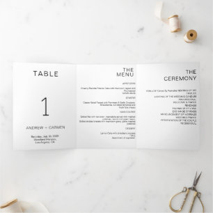 Minimalist Wedding In Lieu of Favors Loving Memory Tri-Fold Invitation
