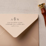 Minimalist Wedding Initials Floral Return Address Self-inking Stamp<br><div class="desc">A beautiful return address rubber stamp for all your wedding mail. This design features the couple's initials in classic serif typography, separated by a minimalist floral line drawing. Below, their home address is written in classic lowercase serif typography. Simply edit the initials and address to create your own unique rubber...</div>