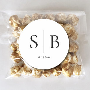 Minimalist Wedding Initials Personalised Wedding Classic Round Sticker