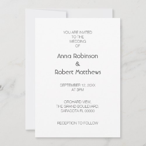Minimalist Wedding Invitation