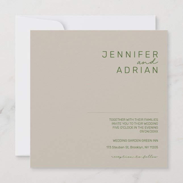 Minimalist Wedding Invitation (Back)