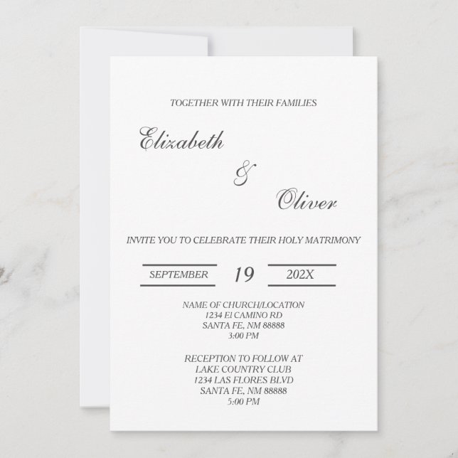 Minimalist Wedding Invitation (Front)