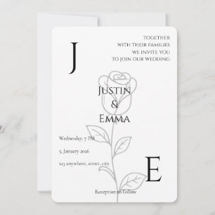 Minimalist wedding invitation