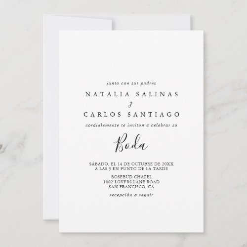 Minimalist Wedding Invitation Front and Back