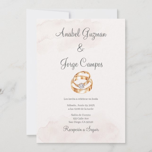  Minimalist wedding invitation in spanish (Front)
