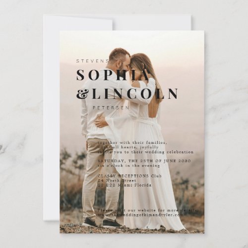 Minimalist Wedding Invitation Template  Editable 