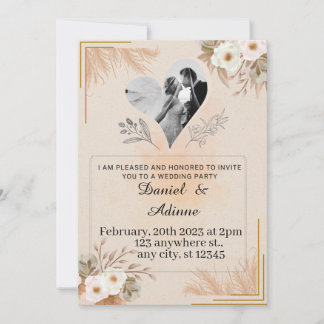 Minimalist Wedding Invitation Template Set