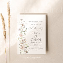 Minimalist Wedding Invitation Template Wildflower