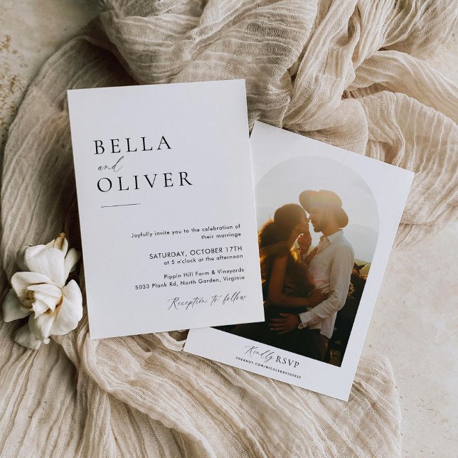 Minimalist Wedding Invitation Template with Photo (Creator Uploaded)