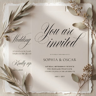 Minimalist Wedding Invitation with QR Code