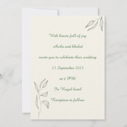Minimalist wedding invitations with a t