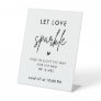 Minimalist Wedding Let Love Sparkle Send Off Pedestal Sign