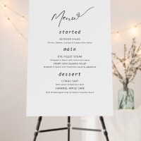 Minimalist Wedding Menu Poster Simple Wedding 