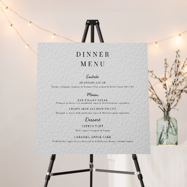 Minimalist Wedding Menu Poster Simple Wedding  (In Situ (Stand))