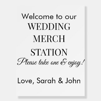  Minimalist Wedding Merch Station Welcome Sign