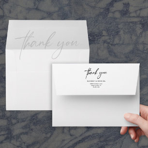 Minimalist Wedding modern script thank you Envelope