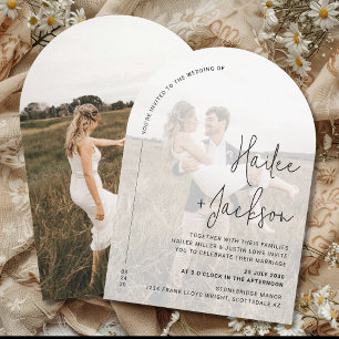 Minimalist Wedding Modern Stylish Photo Overlay Invitation