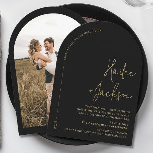 Minimalist Wedding Modern Stylish Simple Photo Invitation