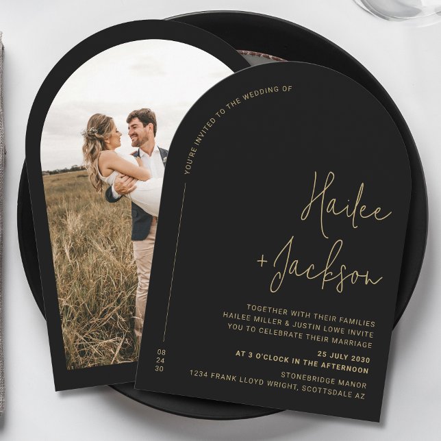 Minimalist Wedding Modern Stylish Simple Photo Invitation (Creator Uploaded)
